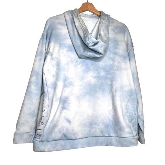 Nike Blue Tie Dye Pullover Hoodie Logos Size Large Pockets - Picture 2 of 10